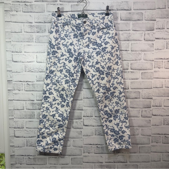 LRL Lauren Ralph Lauren Floral Petite Jeans 6P - Picture 1 of 8